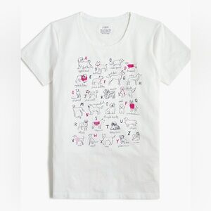 NWOT J. Crew Factory Alphabet Dogs Collectors Tee